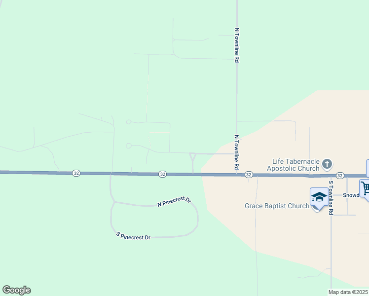 map of restaurants, bars, coffee shops, grocery stores, and more near 3755 Glen Meadows Drive in Gaylord