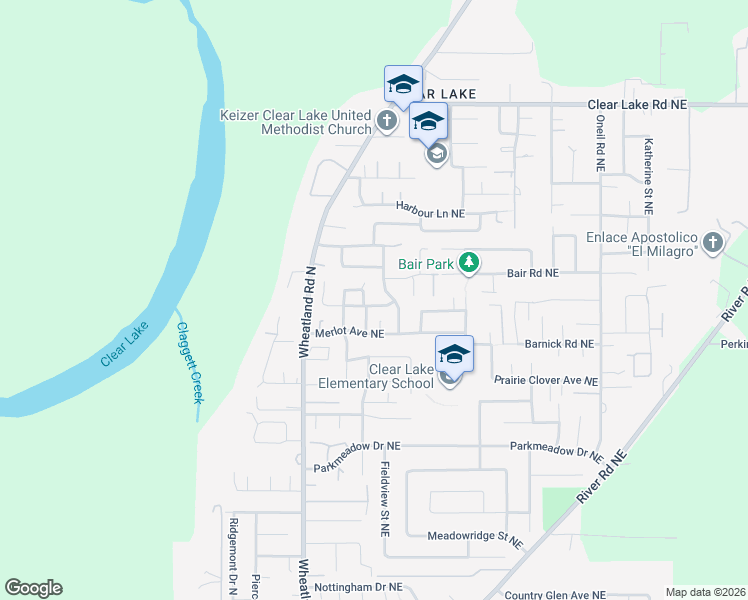 map of restaurants, bars, coffee shops, grocery stores, and more near 793 Burgundy Avenue Northeast in Keizer