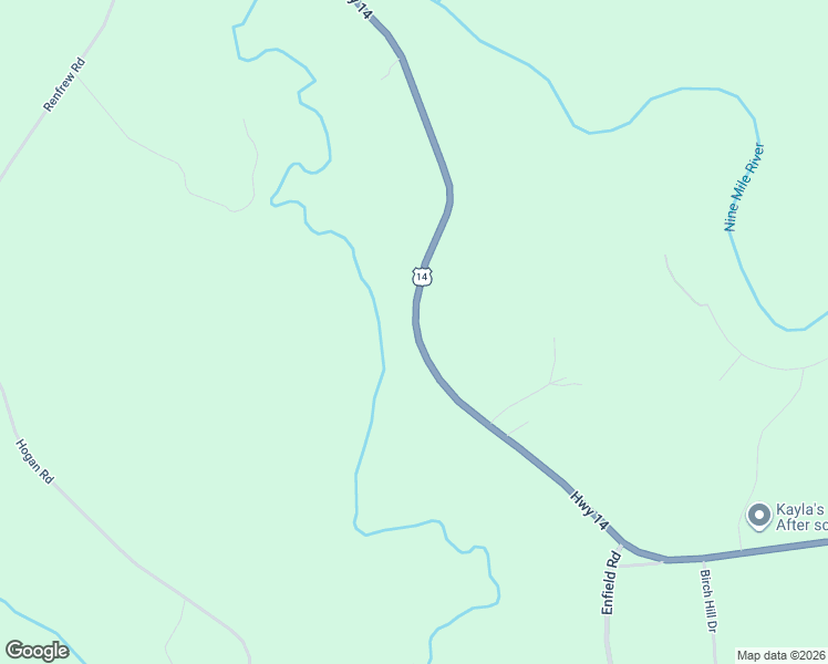 map of restaurants, bars, coffee shops, grocery stores, and more near 6988 Highway 14 in Nine Mile River