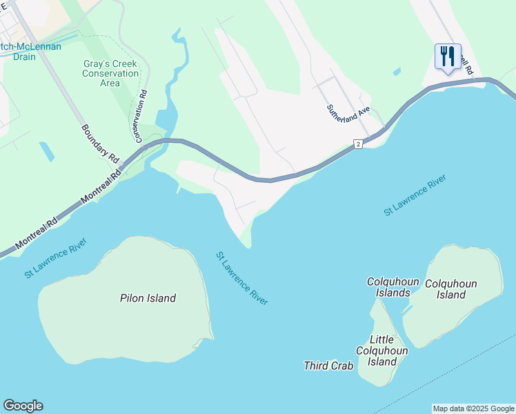 map of restaurants, bars, coffee shops, grocery stores, and more near 6747 Bay Court in Cornwall