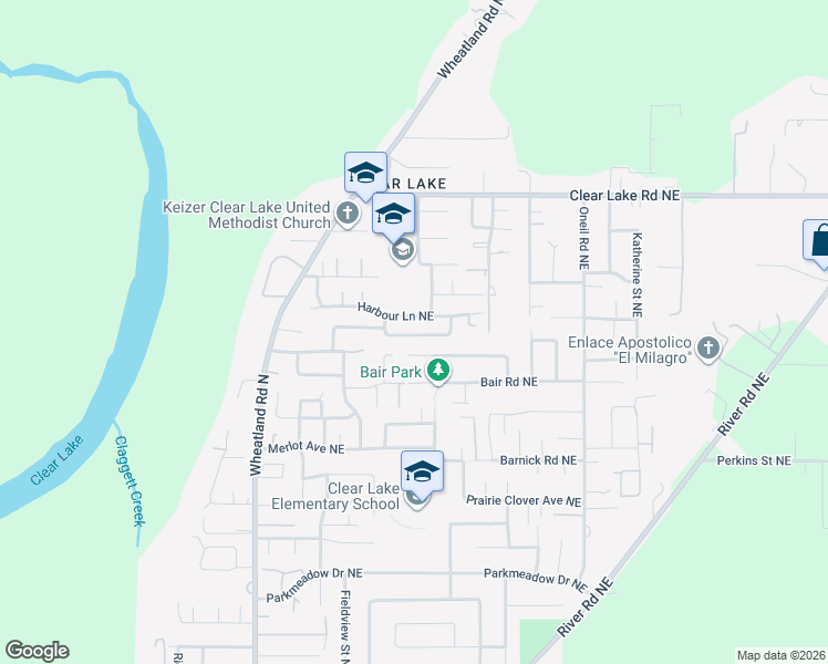 map of restaurants, bars, coffee shops, grocery stores, and more near 1047 Taurus Loop Northeast in Keizer