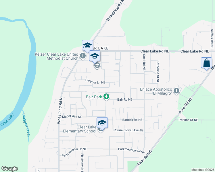 map of restaurants, bars, coffee shops, grocery stores, and more near 1137 Taurus Loop Northeast in Keizer