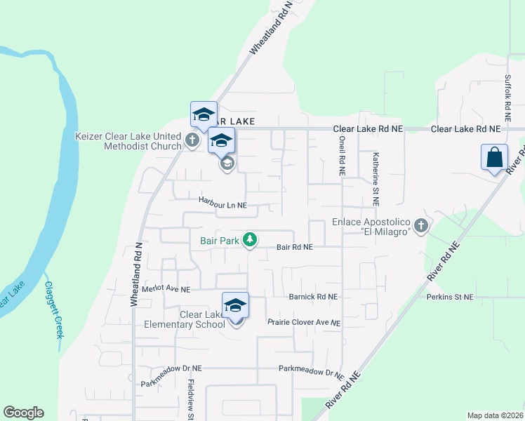 map of restaurants, bars, coffee shops, grocery stores, and more near 1137 Taurus Loop Northeast in Keizer