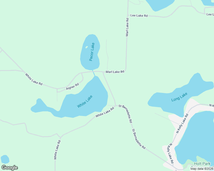 map of restaurants, bars, coffee shops, grocery stores, and more near 9834 White Lake Road in Suring