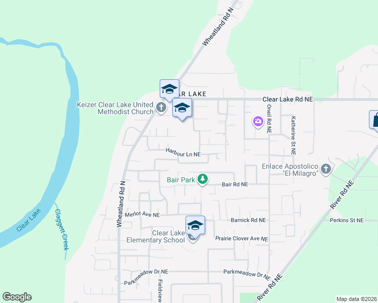 map of restaurants, bars, coffee shops, grocery stores, and more near 1047 Taurus Loop Northeast in Keizer