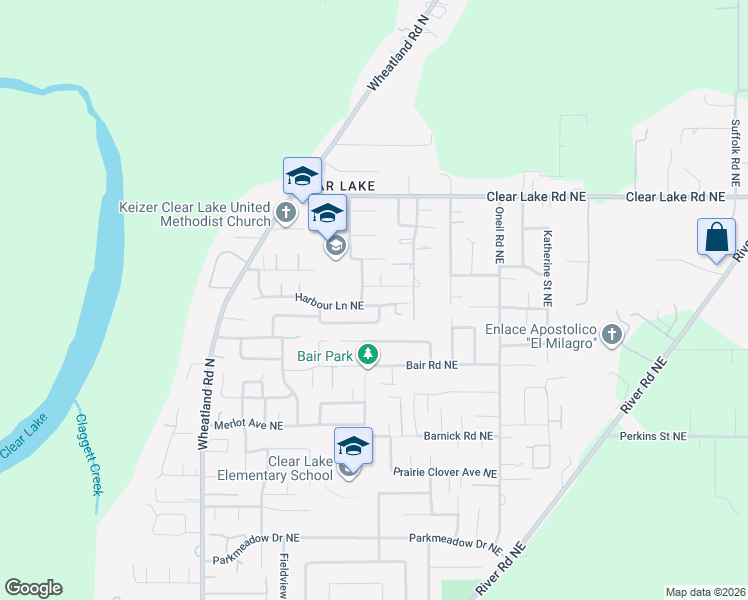 map of restaurants, bars, coffee shops, grocery stores, and more near 1137 Taurus Loop Northeast in Keizer