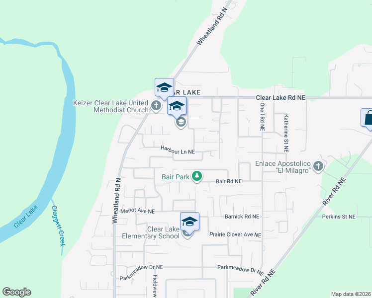 map of restaurants, bars, coffee shops, grocery stores, and more near 1047 Taurus Loop Northeast in Keizer