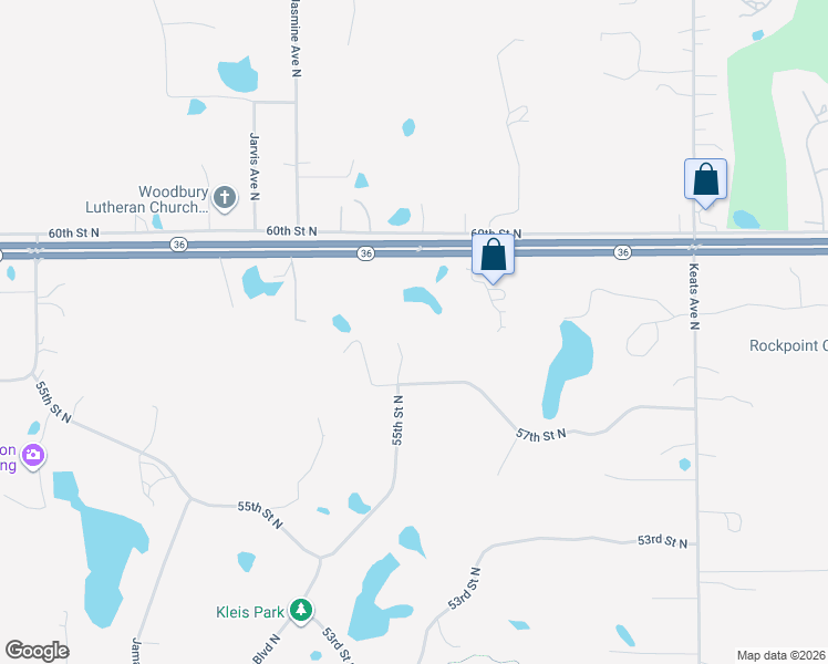 map of restaurants, bars, coffee shops, grocery stores, and more near 9747 55th Street North in Lake Elmo