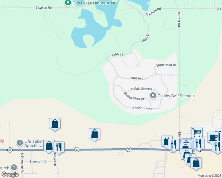 map of restaurants, bars, coffee shops, grocery stores, and more near 1921-16599 Altorf Strasse in Gaylord
