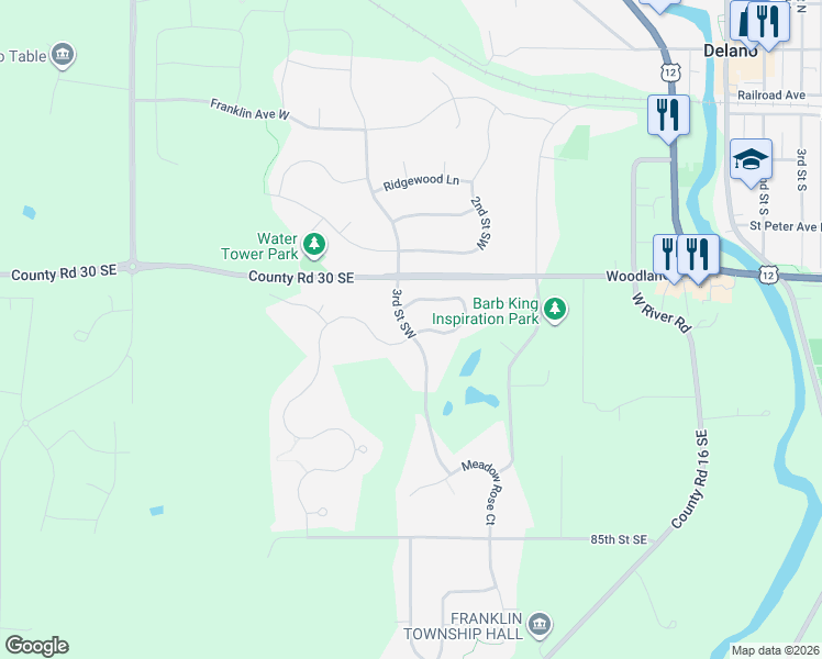 map of restaurants, bars, coffee shops, grocery stores, and more near in Delano