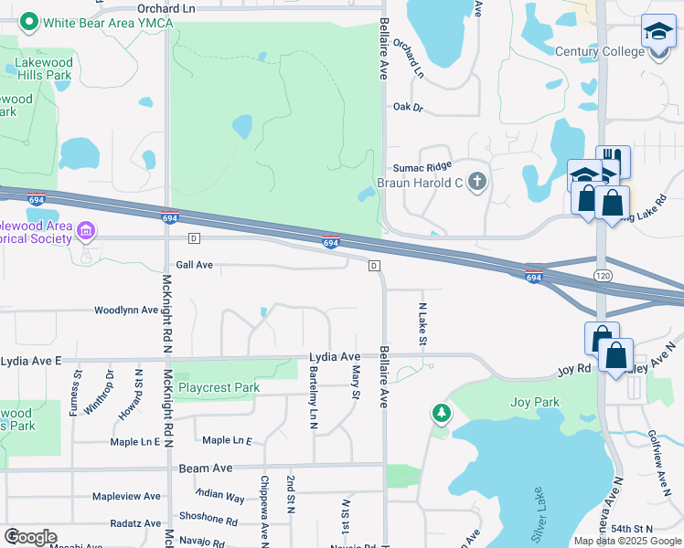 map of restaurants, bars, coffee shops, grocery stores, and more near 2454 Gall Avenue in Saint Paul