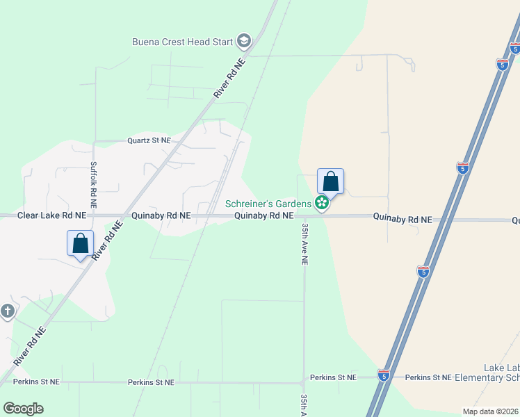 map of restaurants, bars, coffee shops, grocery stores, and more near 3235 Quinaby Road Northeast in Salem