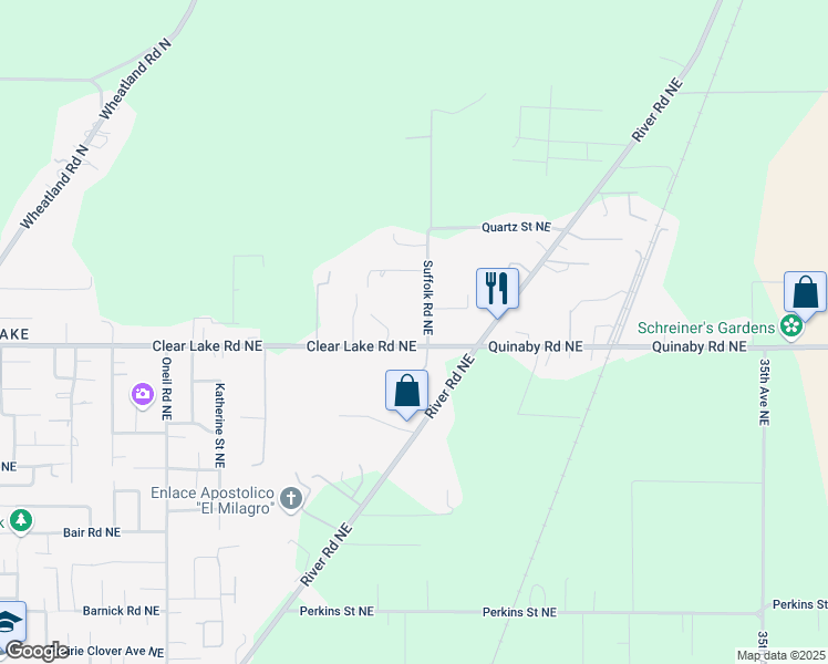 map of restaurants, bars, coffee shops, grocery stores, and more near 8059 Suffolk Road Northeast in Keizer