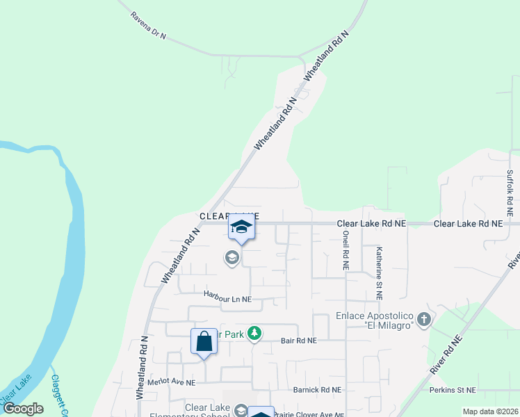 map of restaurants, bars, coffee shops, grocery stores, and more near 1102 Barbara Avenue Northeast in Keizer
