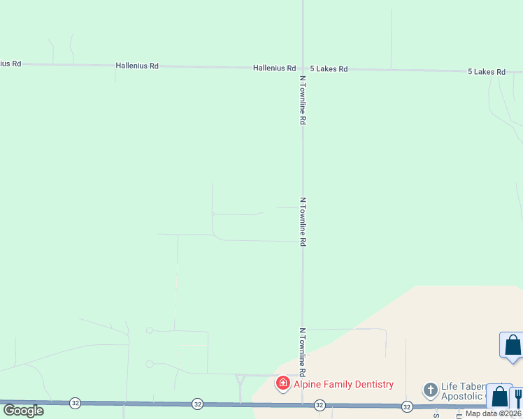 map of restaurants, bars, coffee shops, grocery stores, and more near 520 North Townline Road in Gaylord