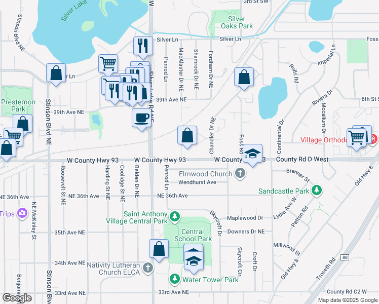 map of restaurants, bars, coffee shops, grocery stores, and more near 3208 Diamond 8 Terrace in Minneapolis