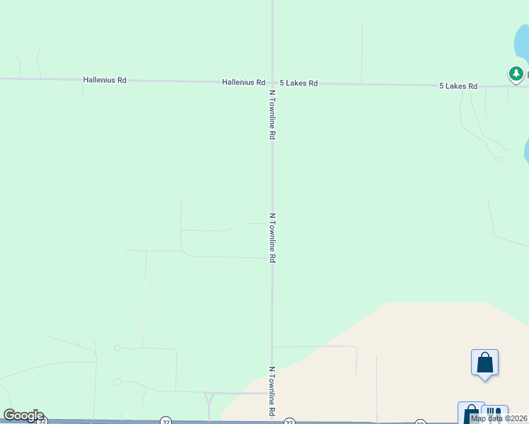 map of restaurants, bars, coffee shops, grocery stores, and more near North Townline Road in Gaylord
