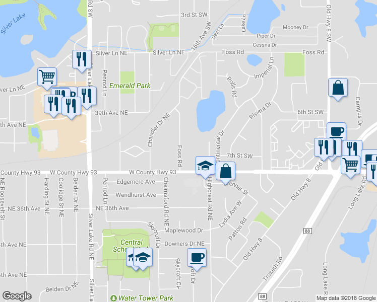 map of restaurants, bars, coffee shops, grocery stores, and more near 3727 Foss Road in Minneapolis