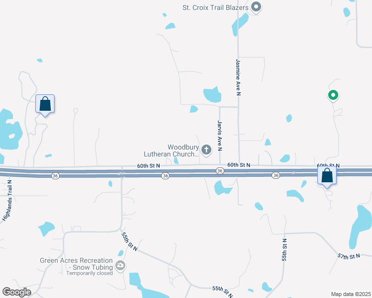 map of restaurants, bars, coffee shops, grocery stores, and more near 9020 60th Street North in Stillwater