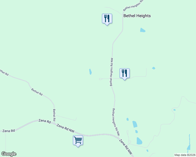 map of restaurants, bars, coffee shops, grocery stores, and more near 6055 Bethel Heights Road Northwest in Salem