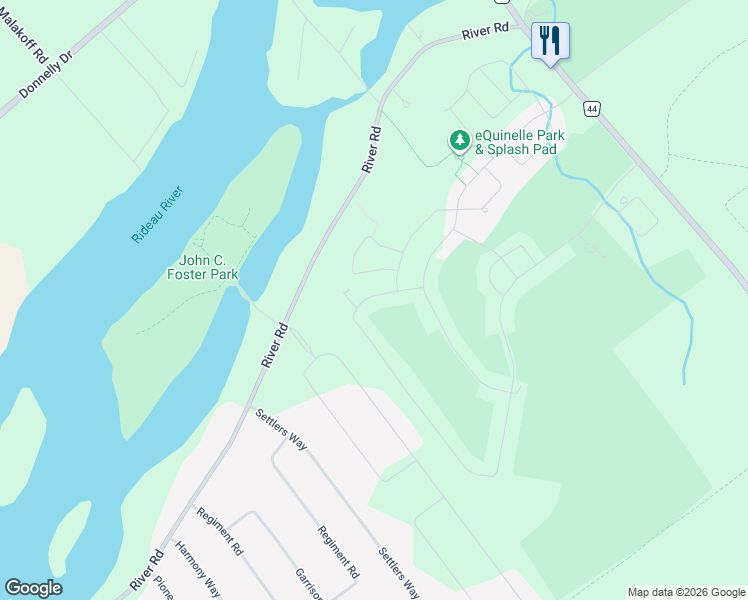 map of restaurants, bars, coffee shops, grocery stores, and more near 124 Blackhorse Drive in Kemptville
