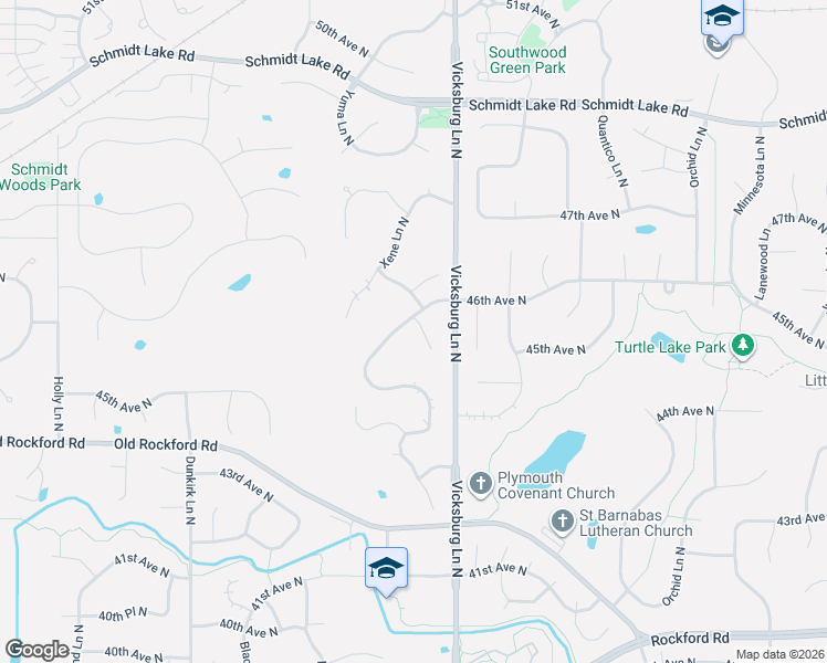 map of restaurants, bars, coffee shops, grocery stores, and more near 4595 Weston Lane North in Plymouth