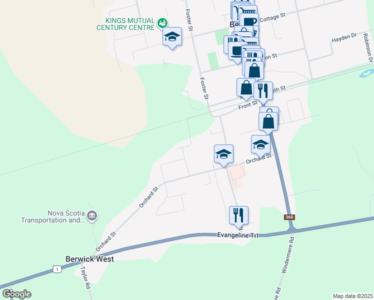 map of restaurants, bars, coffee shops, grocery stores, and more near 14 Illsley Drive in Berwick