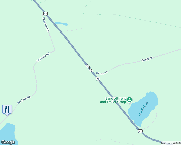 map of restaurants, bars, coffee shops, grocery stores, and more near 27455 Ontario 62 in DUNG