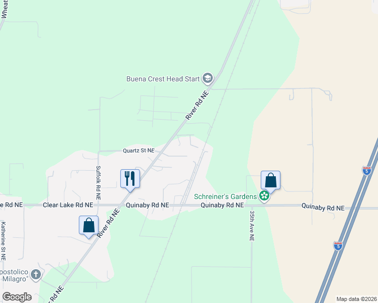 map of restaurants, bars, coffee shops, grocery stores, and more near 2994 Chief Quinaby Lane Northeast in Salem