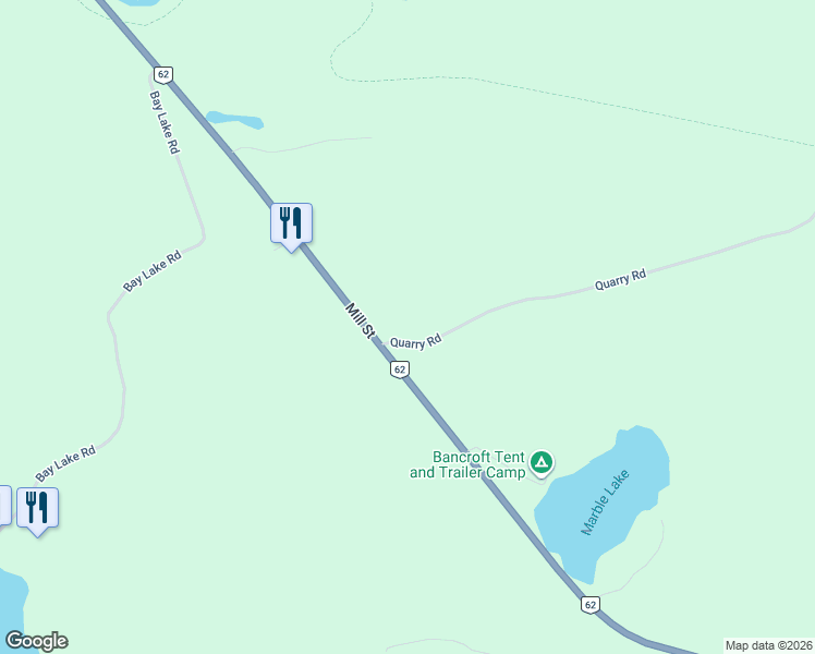 map of restaurants, bars, coffee shops, grocery stores, and more near 17 Quarry Road in Bancroft