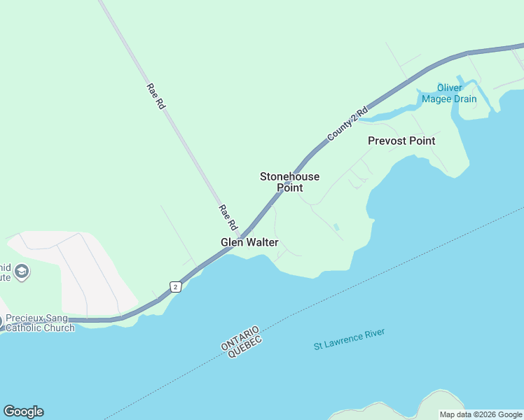 map of restaurants, bars, coffee shops, grocery stores, and more near 18509 Stormont, Dundas and Glengarry County Road 2 in Cornwall