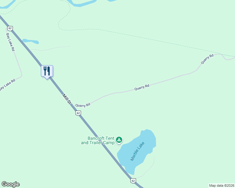 map of restaurants, bars, coffee shops, grocery stores, and more near 112 Quarry Road in Bancroft