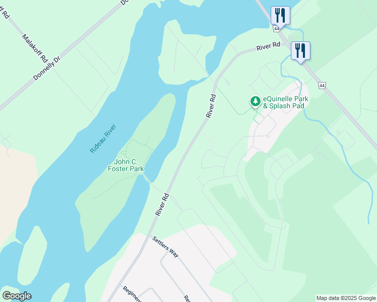 map of restaurants, bars, coffee shops, grocery stores, and more near 2534 River Road in Kemptville