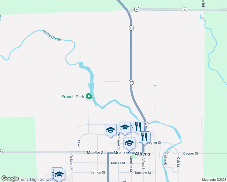 map of restaurants, bars, coffee shops, grocery stores, and more near 409 High Street in Athens
