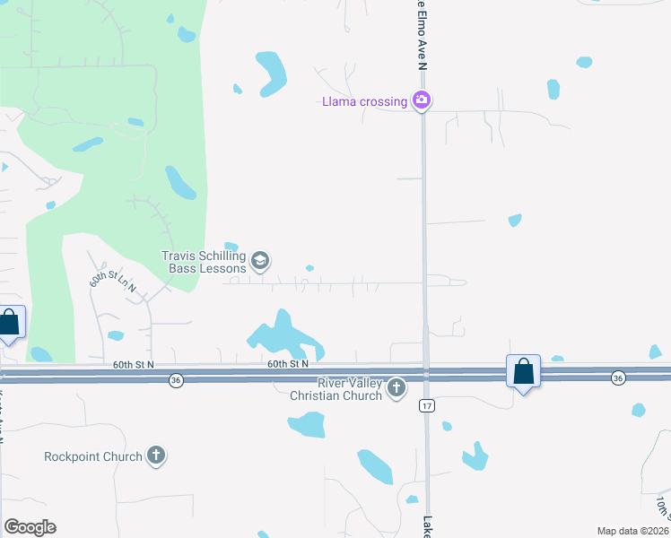 map of restaurants, bars, coffee shops, grocery stores, and more near 10780 62nd Street North in Stillwater