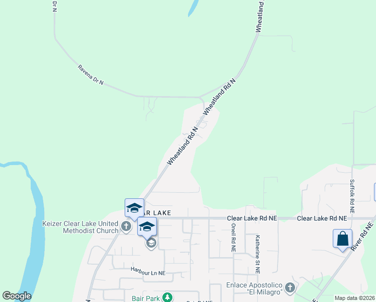 map of restaurants, bars, coffee shops, grocery stores, and more near 8306 Wheatland Road North in Keizer