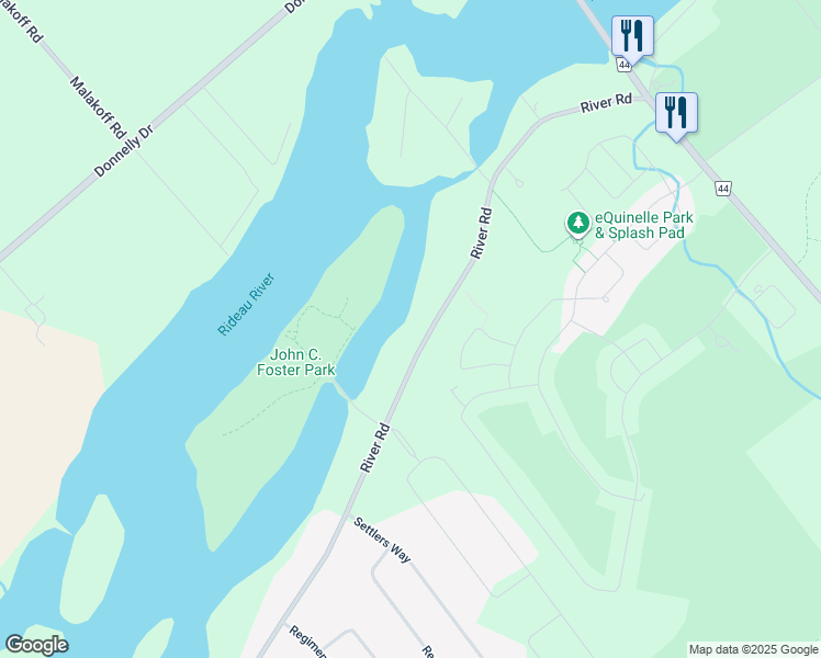 map of restaurants, bars, coffee shops, grocery stores, and more near 2534 River Road in Kemptville