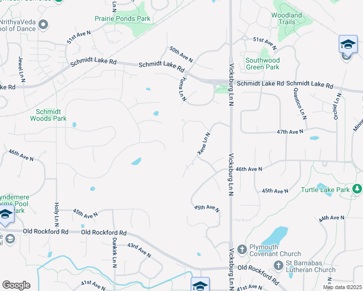 map of restaurants, bars, coffee shops, grocery stores, and more near 4720 Yuma Lane North in Plymouth