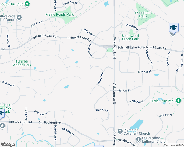 map of restaurants, bars, coffee shops, grocery stores, and more near 4720 Yuma Lane North in Plymouth
