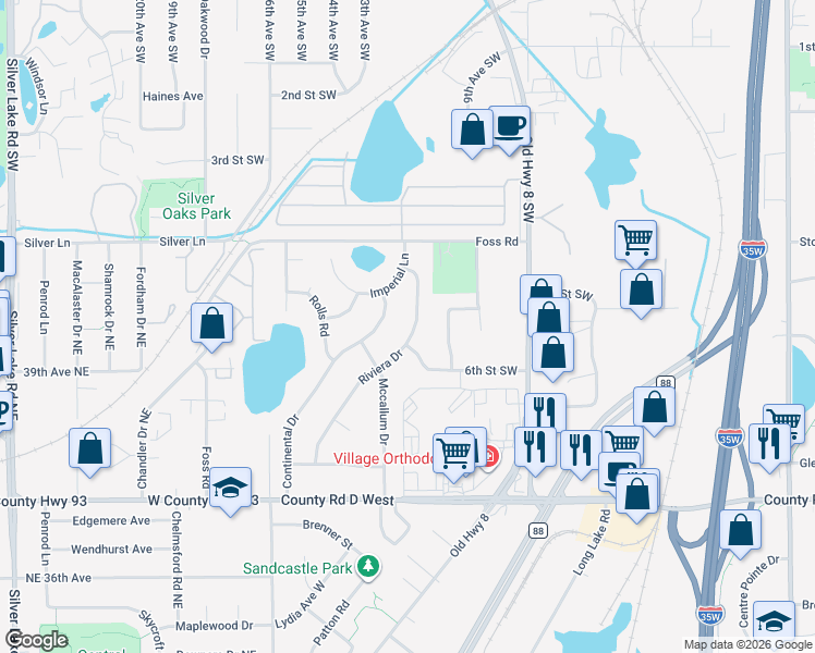 map of restaurants, bars, coffee shops, grocery stores, and more near 536 Riviera Drive in New Brighton