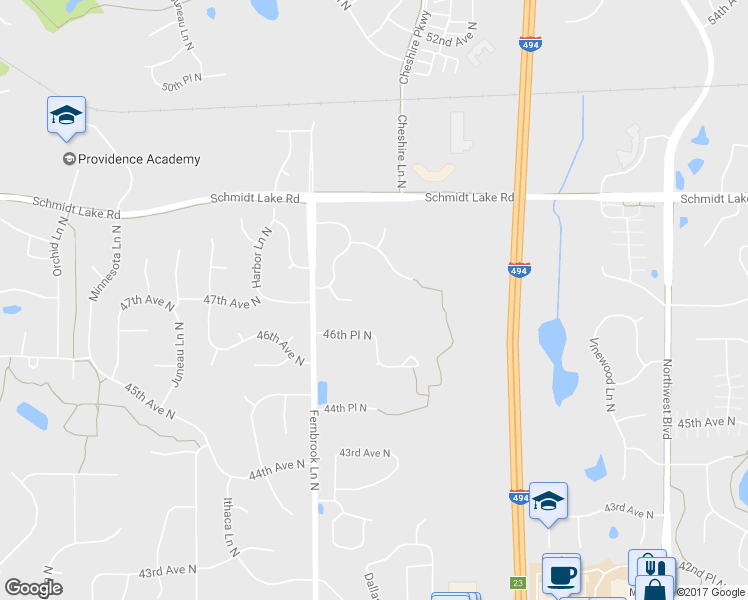 map of restaurants, bars, coffee shops, grocery stores, and more near 14170 47th Avenue North in Minneapolis