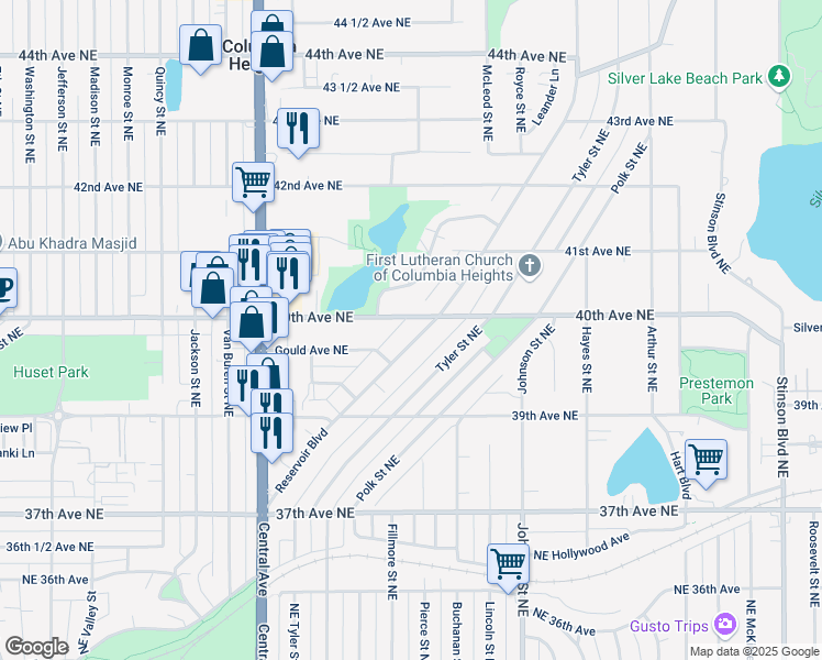 map of restaurants, bars, coffee shops, grocery stores, and more near 3976 Reservoir Boulevard in Minneapolis