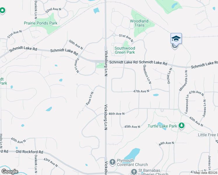 map of restaurants, bars, coffee shops, grocery stores, and more near 4705 Upland Lane North in Plymouth