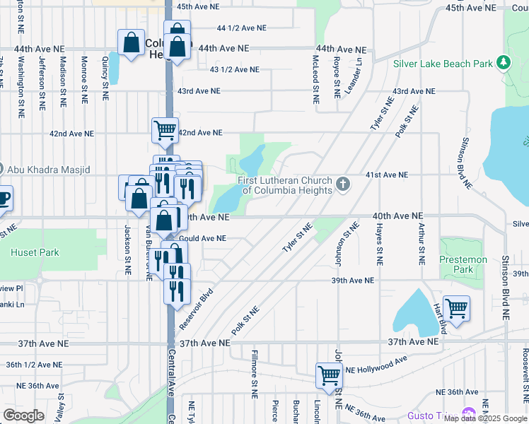 map of restaurants, bars, coffee shops, grocery stores, and more near 3976 Reservoir Boulevard in Minneapolis