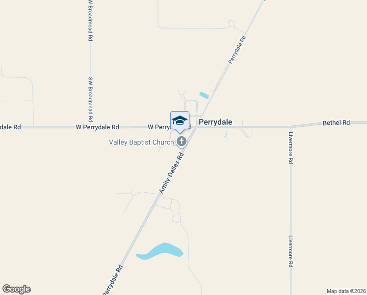 map of restaurants, bars, coffee shops, grocery stores, and more near 7445 Perrydale Road in Amity