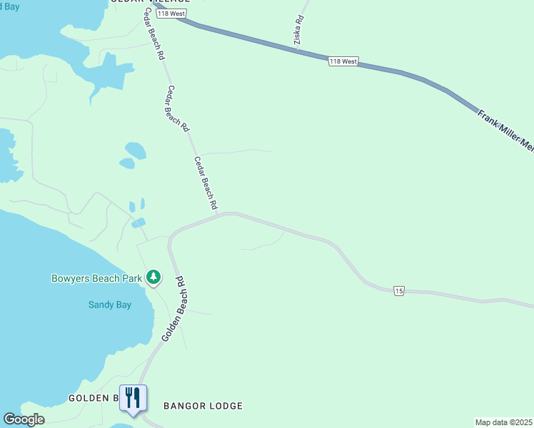 map of restaurants, bars, coffee shops, grocery stores, and more near 1230 Golden Beach Road in Bracebridge