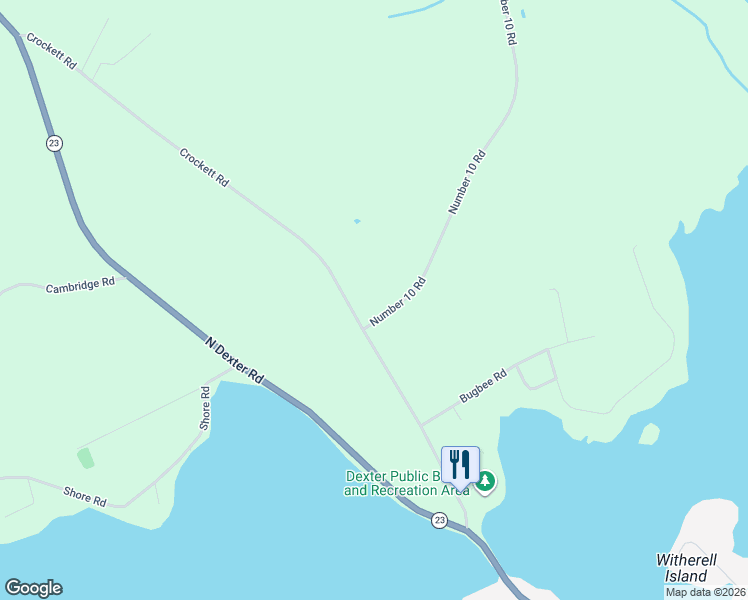 map of restaurants, bars, coffee shops, grocery stores, and more near 117 Crockett Road in Dexter