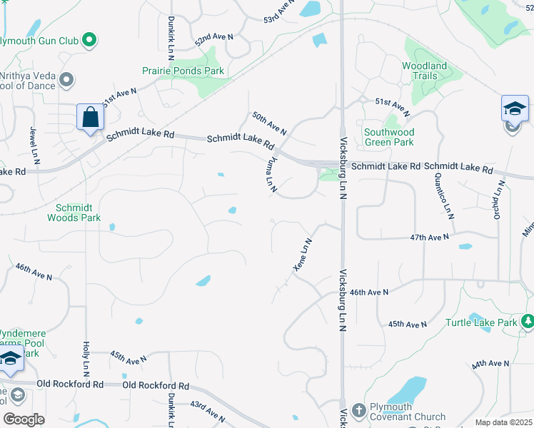 map of restaurants, bars, coffee shops, grocery stores, and more near 16220 48th Avenue North in Minneapolis