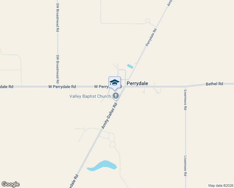 map of restaurants, bars, coffee shops, grocery stores, and more near 7445 Perrydale Road in Amity