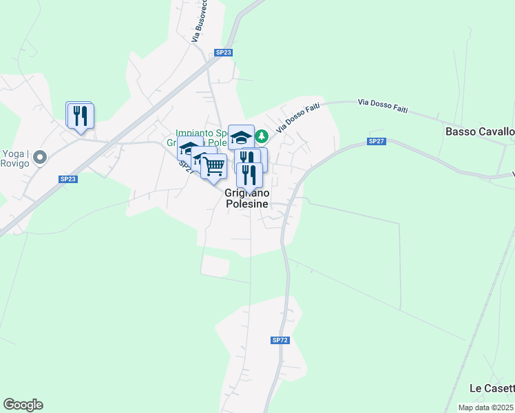 map of restaurants, bars, coffee shops, grocery stores, and more near 1 Via D'Azelio in Grignano Polesine